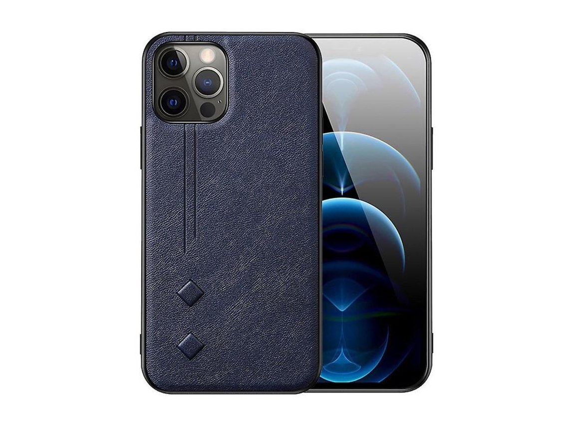 2026 capa de Couro Pu Azul Compatível com Iphone 12 Pro