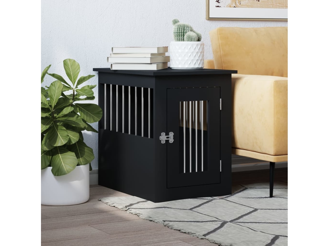 Vidaxl Móvel Casota Para Cão 45x62x59 Cm Derivados De Madeira Preto