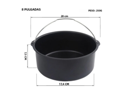 Assadeira Redonda Antiderrapante , Acessório de Cozinha, Ideal para Bares. MDUG (20 Cm)