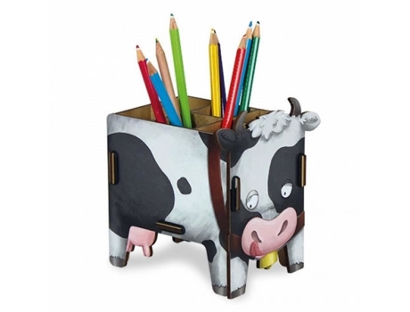 Kits De Madeira Porta Lápis De Madeira Ecológica Com Certificação Cow 13 X 12,5 X 10 Cm Werkhaus