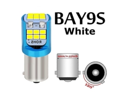 Lâmpadas De Led Para Carro Ba9s/bax9s/bay9s 12v Brancas Super Brilhantes Com 80000 Horas De Vida Útil Bay9s Branco