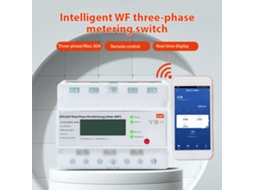 Medidor inteligente (pré-pagamento remoto via Wi-Fi, trifásico, instalado em Trilho)