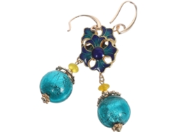1 Par De Brincos Pendentes De Cloisonné Chinês, Brincos Coloridos, Joias
