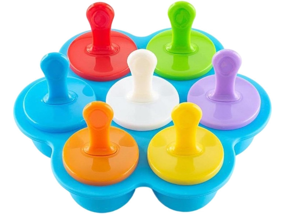 Forma Para Picolé Com 7 Cavidades De Silicone, Fácil De Desenformar
