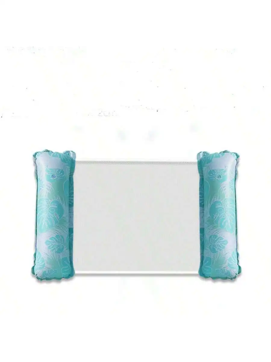 (Azul) Cadeira de descanso inflável dupla, perfeita para festas na piscina e para relaxar na praia, com revestimento em tecido.