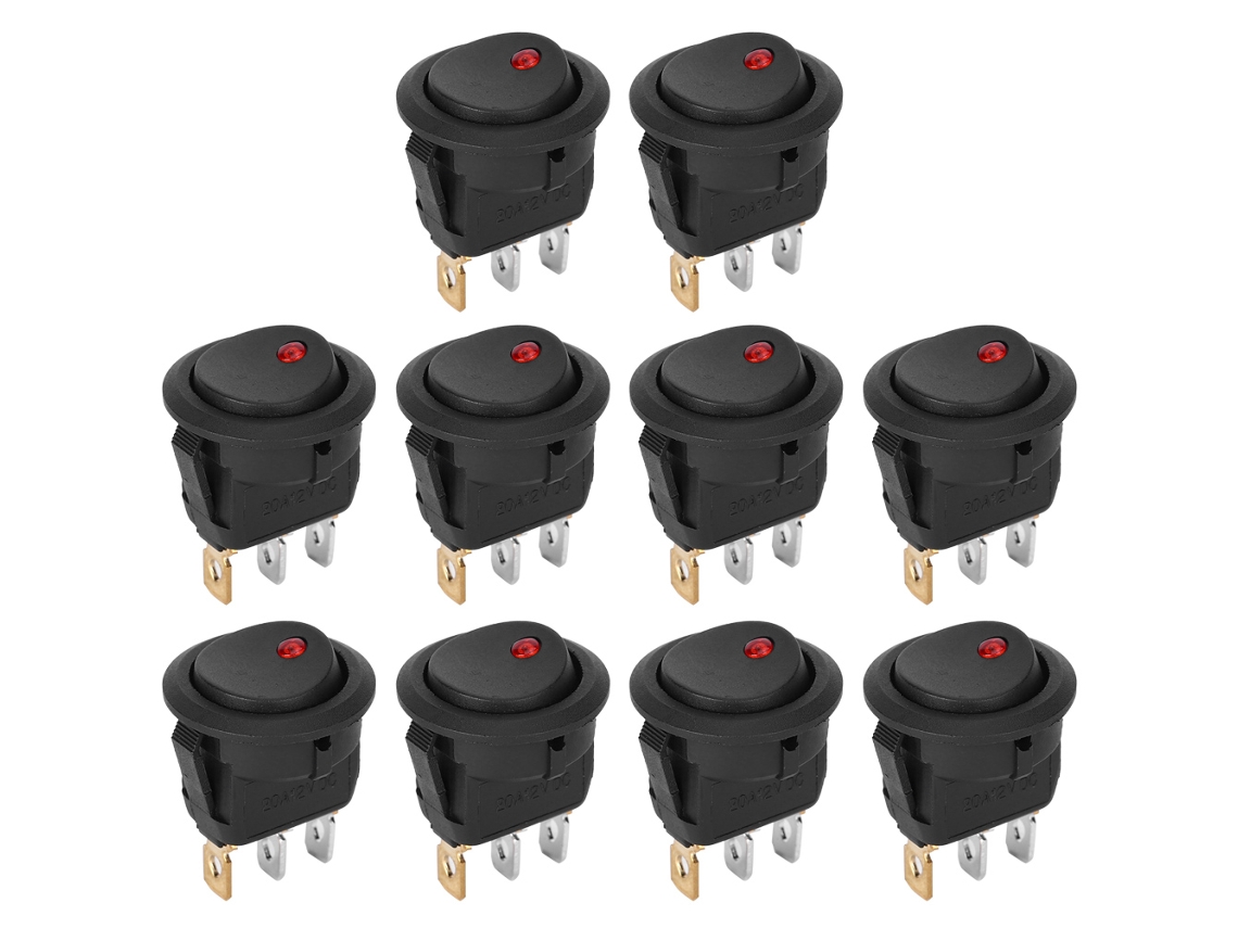 Laxiscreed Interruptor Redondo À Proa De Barco 12v À Prova D'água Com Led