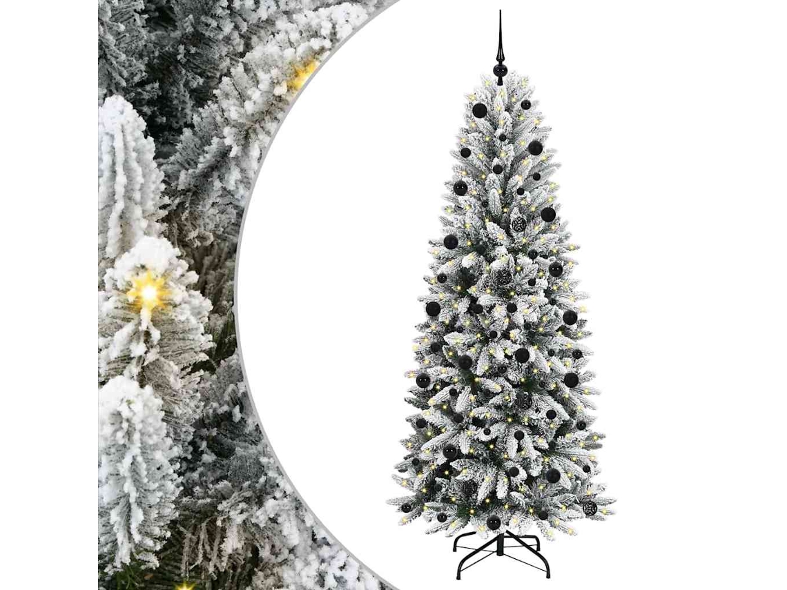 Conjunto 1 Árvore De Natal Artificial Vidaxl Branco Pvc (210 Cm)