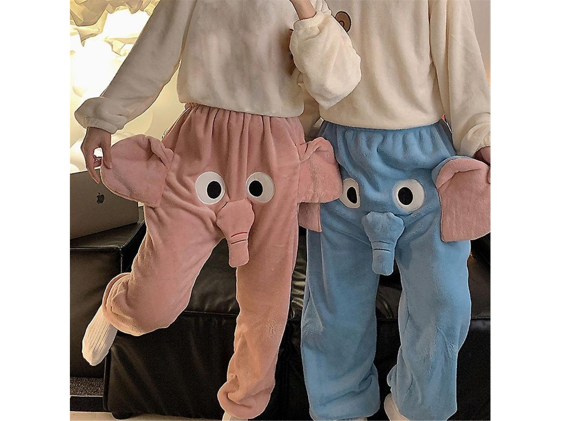 Calça de pijama 3D com estampa de elefante/porco para homens e mulheres, modelo 2026. Quente, macia e divertida, ideal para o inverno. Ótimo presente para casais.