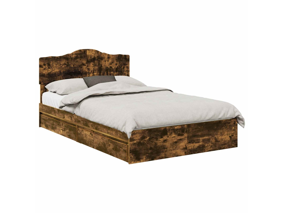 Cama com Armazenamento Carvalho Defumado 135 X 190 Cm MAISON EXCLUSIVE