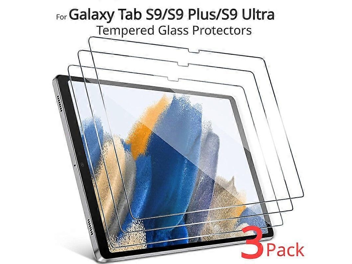 Pacote com 3 protetores de vidro temperado para Samsung Galaxy Tab S9 Plus Ultra YUNZII