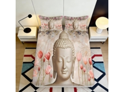 Conjunto de Cama com Estampa 3d Flores B em Microfibra Fronha 200x25cm