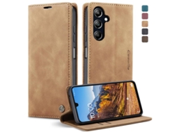 Capa Para Samsung Galaxy A16 5g Multifuncional Horizontal Flip De Couro Para Telefone Marrom