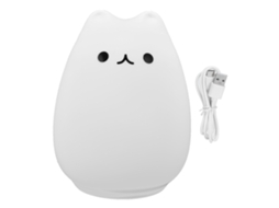 Luz Noturna Gato Silicone Usb Carregável Led com Mudança de Cor S/MARCA