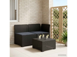 Vidaxl Sofá De Jardim 2 Lugares Com Almofadas Look Rattan Pp Antracite