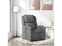 Vidaxl Poltrona De Massagens Reclinável Tecido Cinzento-escuro