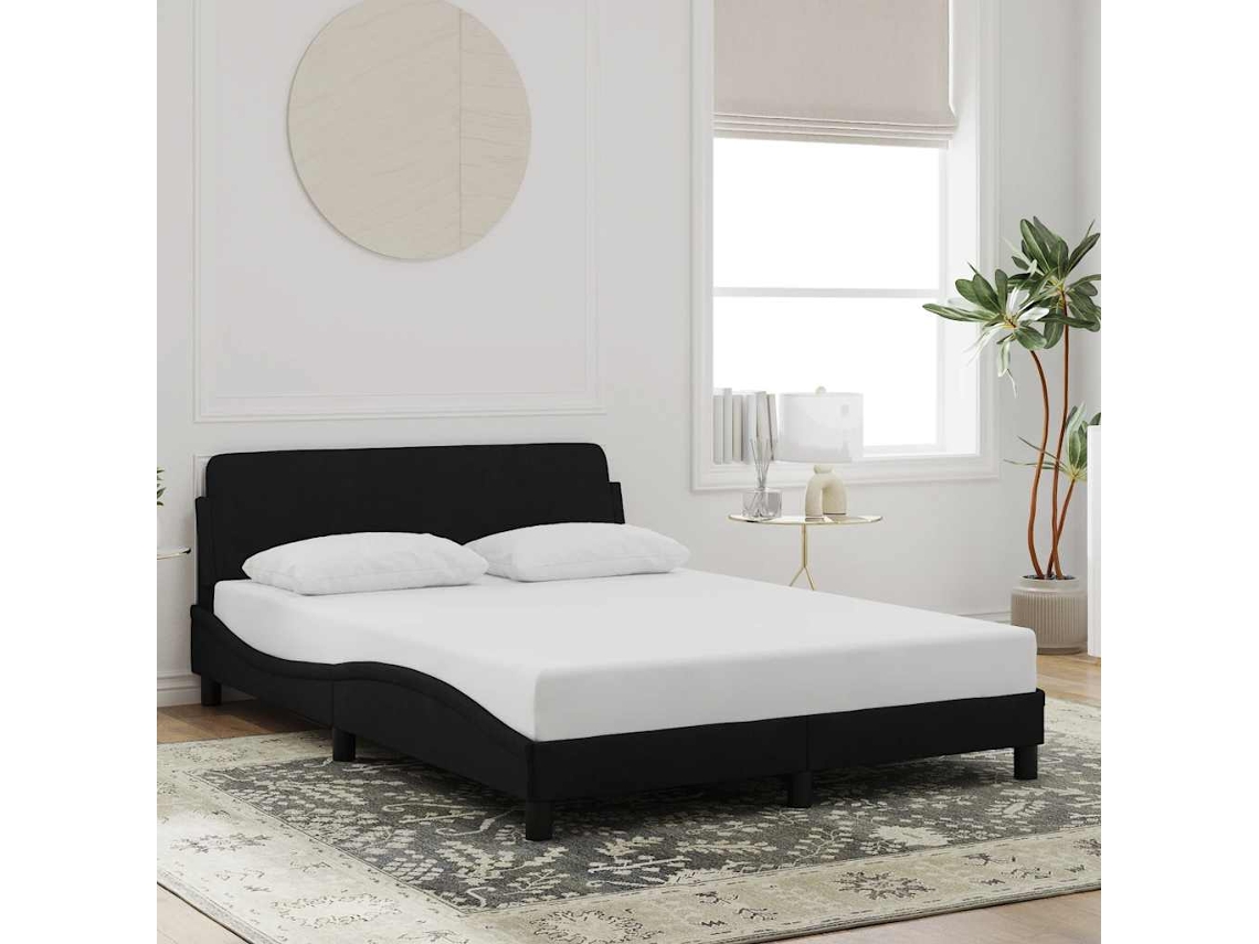 Vidaxl Estrutura De Cama Dover 120x200 Cm Veludo Preto