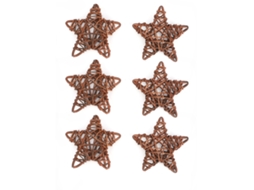 Peças Estrelas De Cana Natural Decoração Café 6 Peças