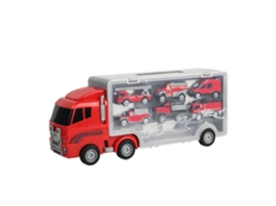 Primerox conjunto de 7 Peças Brinquedo Caminhão Transporte com Rampa e Carros Pequenos Portátil