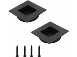 Conjunto De 2 Puxadores Embutidos Em Aço Inoxidável 304, Preto Fosco, Para Armários, Gavetas, Portas De Correr, Móveis E