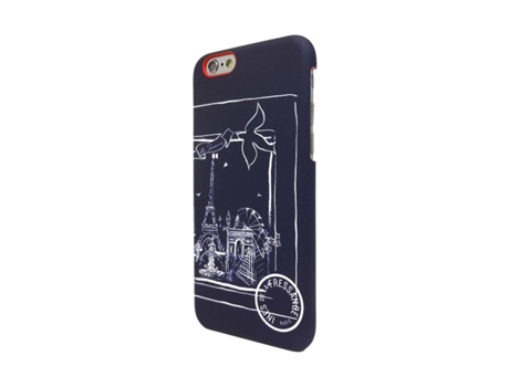 Ines De La Fressange Capa Para Apple Iphone 6/6s Semi-rígida Com Design De Cachecol Azul Marinho