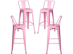 Pack 4 Bancos Torix Encosto 100 Cm - Rosa