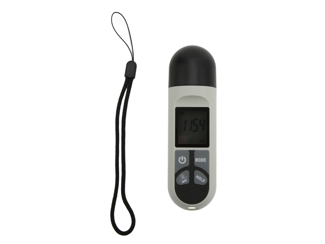 Medidor de luz PAR digital preciso com visor LCD retroiluminado e design durável.