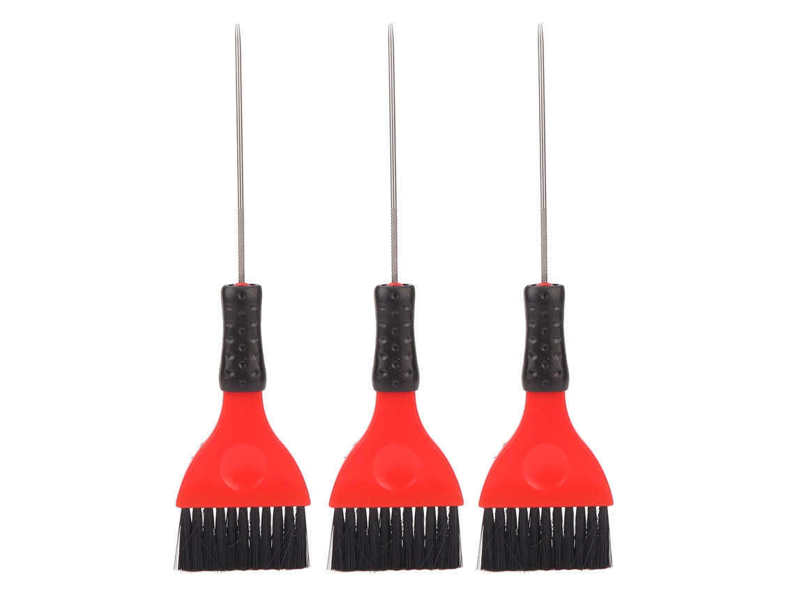 2026 3 Peças de Pincel para Tinta de Cabelo de Aço Inoxidável com Pinos para Penteado