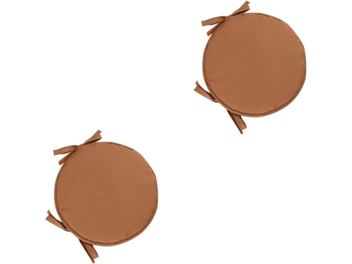 Conjunto De 2 Almofadas Redondas E Grossas Para Cadeiras, Sofás E Camas, Na Cor Marrom, Com Design Prático E Funcional