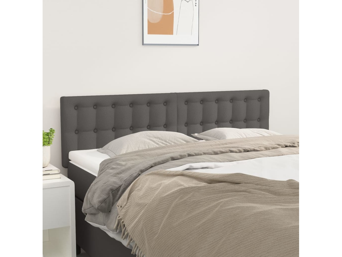 Vidaxl Cabeceiras Cinzento 144x5x78/88 Cm Couro Artificial