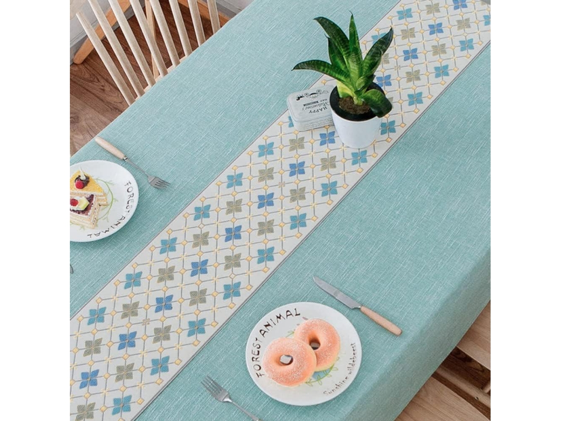 Toalha De Mesa Decorativa Grossa, Retangular, Lisa, Em Linho E Algodão.