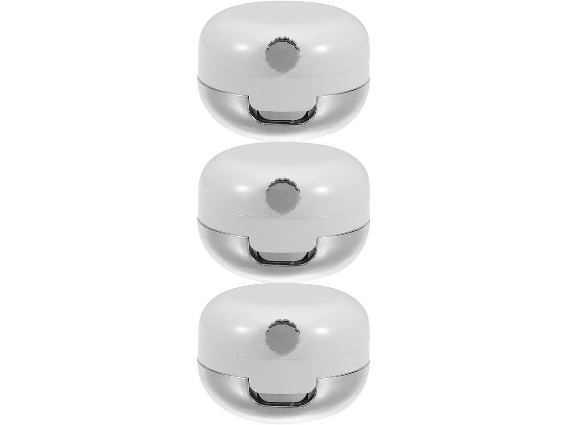De 3 Potes Labiais Com Espelho, Pequenos Recipientes Plásticos Recarregáveis Para Cremes De Maquiagem