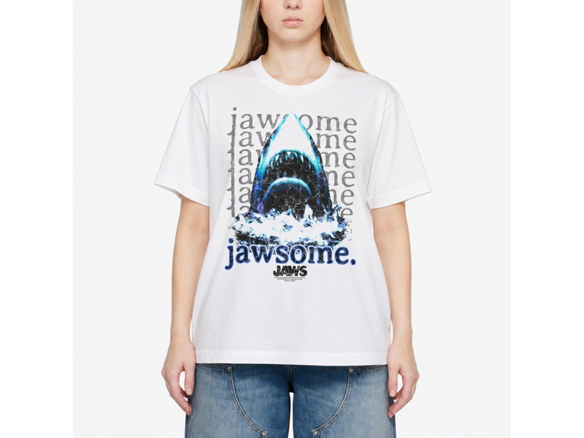 Rockinstone Jaws Movie Jawsome Repeat White Adult T-shirt Size:m
