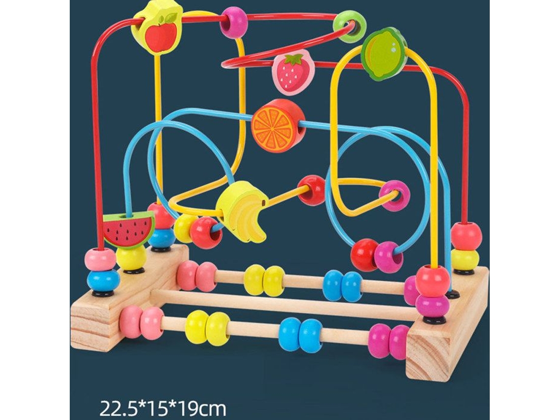 Circuito Com Bolas Confo Estrutura De Bolas Montessori Madeira Colorido 22,5 X 15,19 Cm Aquaforge