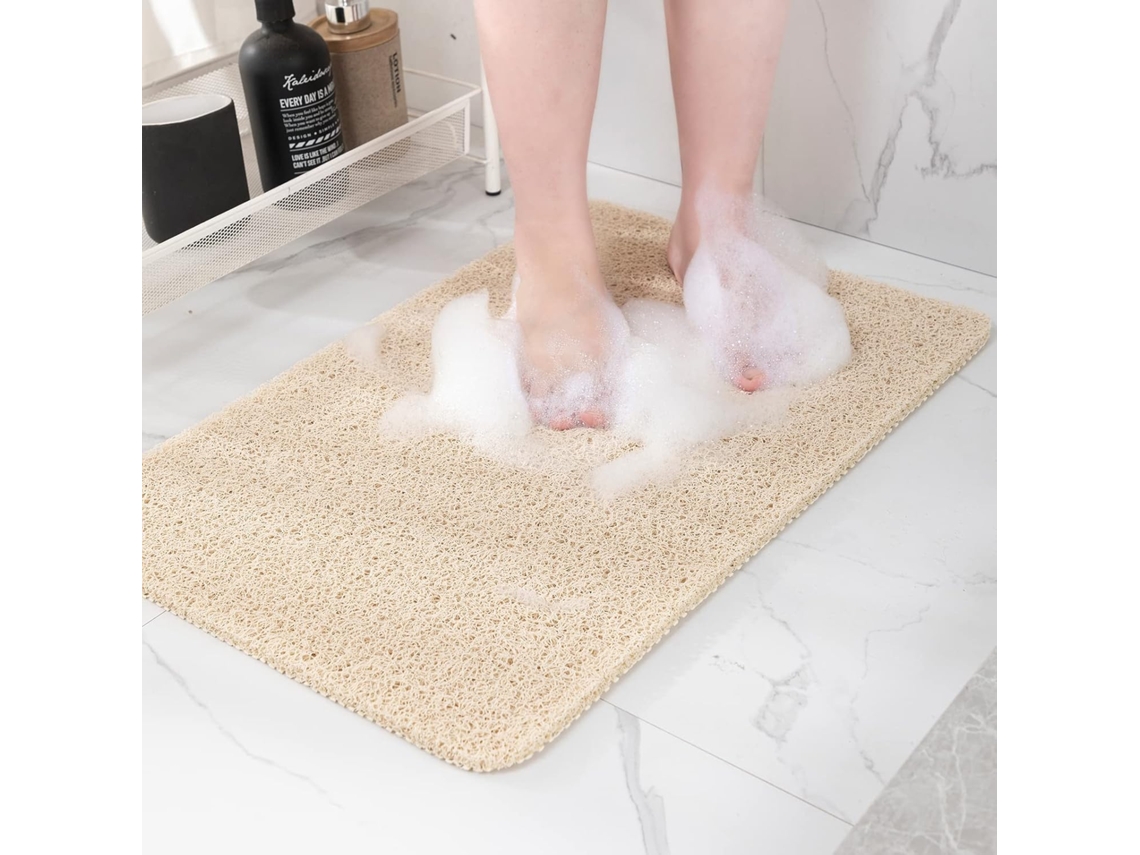 Tapete De Banho Microfibra Absorvente E Lavável, 40x60 Cm, Bege