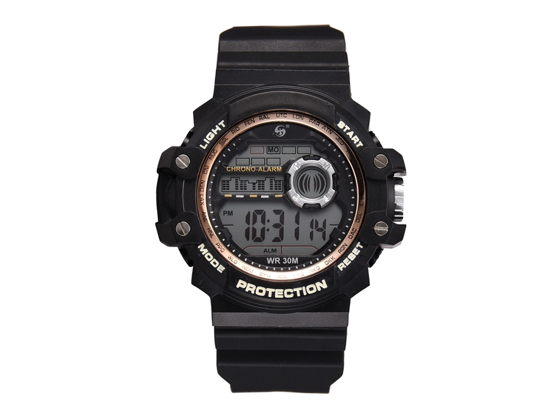 Reloj Deportivo Impermeable Electrónico De Caucho Para Hombres Estudiantes (oro)