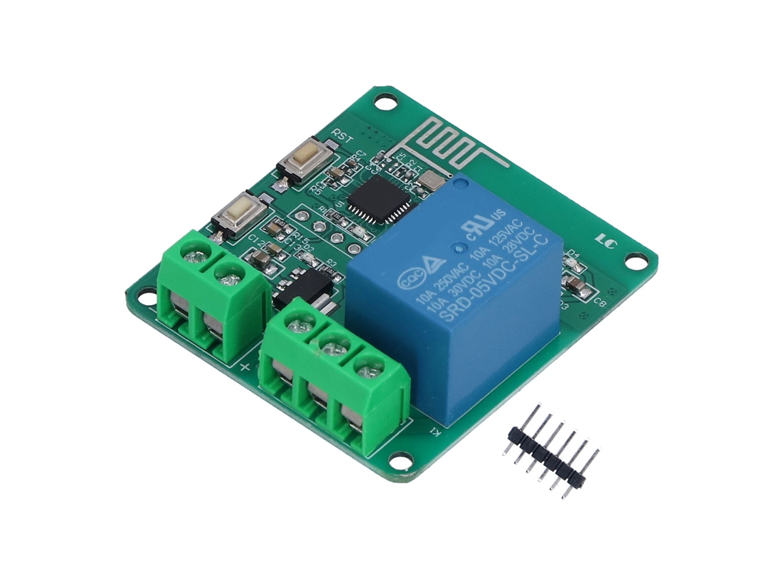 Módulo Relé Wifi Esp8266 Controle Remoto Sem Fio 1 Canal Dc 5v 10a 100 Metros