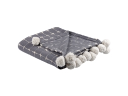 Manta Decorativa Beliani Yasam De Algodón Gris 125x150x0.3