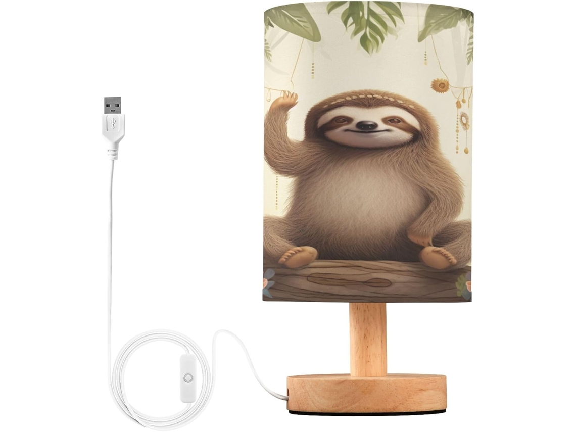 Conjunto De 4 Luminárias Cabeceira Led Para Quarto, Luminária De Leitura Com Cúpula Tecido, Base De Madeira E Porta Usb