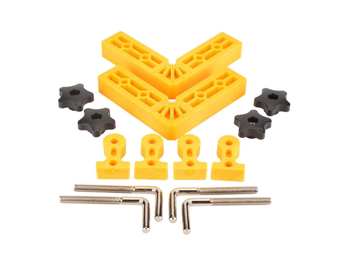 2 Peças Pranchas De Posicionamento Ângulo 90 Graus Clamp De Fixação Abs Ferramenta De Carpintaria 120mm Amarela