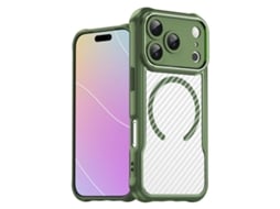 Capa Transparente Para Iphone 17 Pro - Textura De Fibra De Carbono - Magsafe