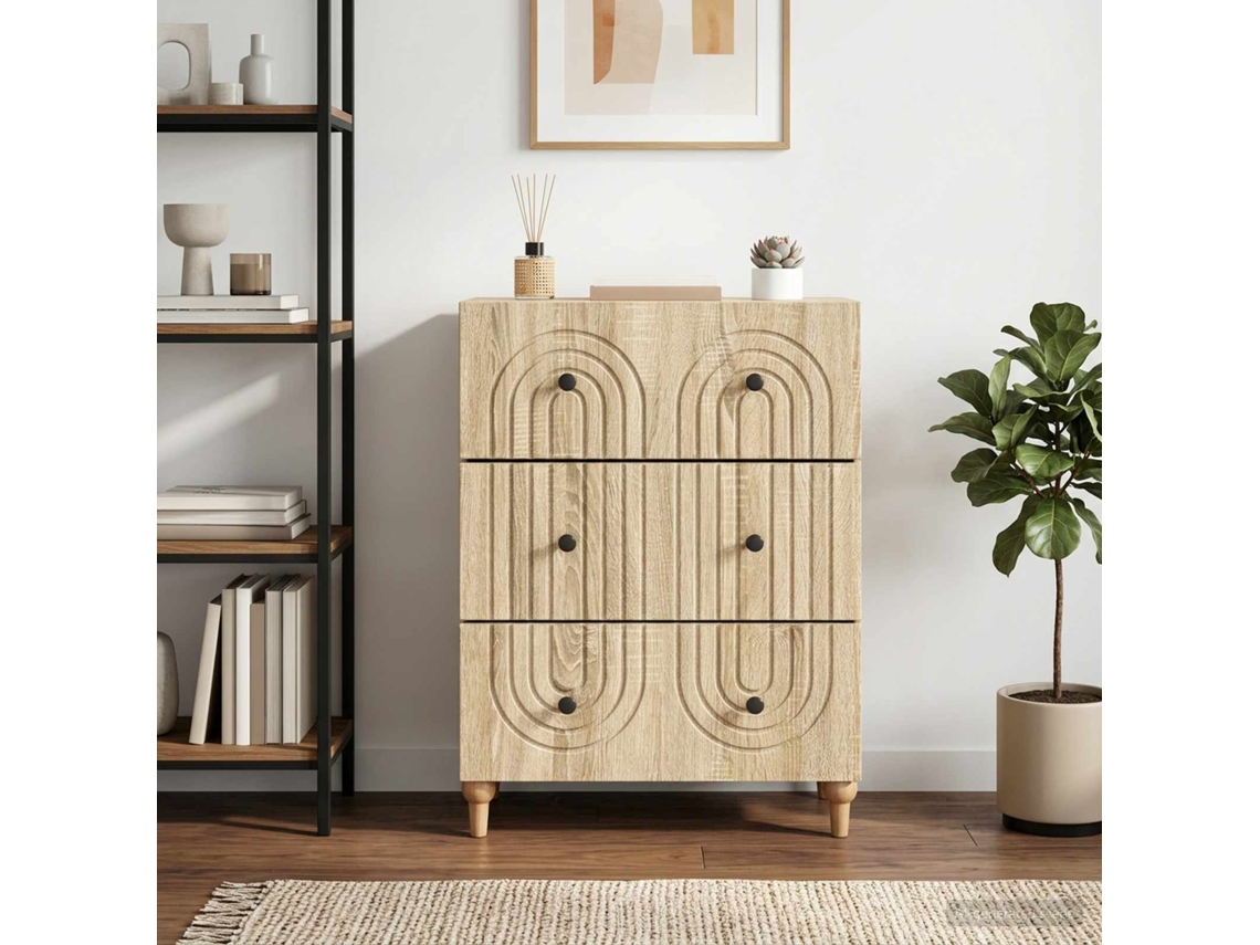 Vidaxl Gabinete De Gavetas Carvalho Sonoma 66 X 34,5 X 90 Cm