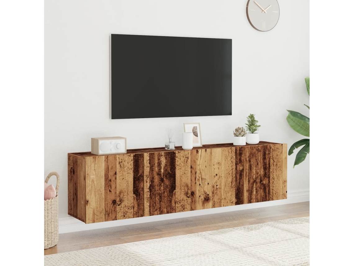 Vidaxl Móveis De Parede Para Tv 2 Pcs 80x30x41 Cm Madeira Velha