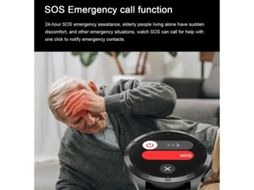 Smartwatch com Monitoramento de Açúcar no Sangue, Micro Verificação de Saúde, Detecção de Ácido Úrico, Chamada Bluetooth e Recurso SOS Preto Yizhood
