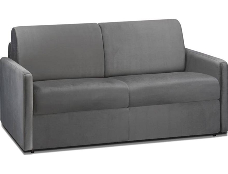 Sofá Cama Calife VENTE-UNIQUE (Cinza Antracite - Tecido e Veludo - 150x94x85 cm/Dimensões da cama: 120 – 139 cm)