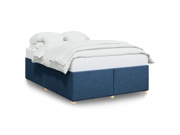 Bed Frame, Bed Frames Vidaxl Azul Tecido (140 X 190 Cm)