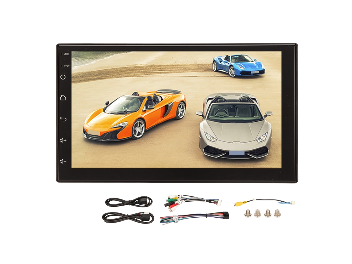 Rádio de Carro com Tela Touch 7", Carplay, Bluetooth, Gps e Câmera Ré