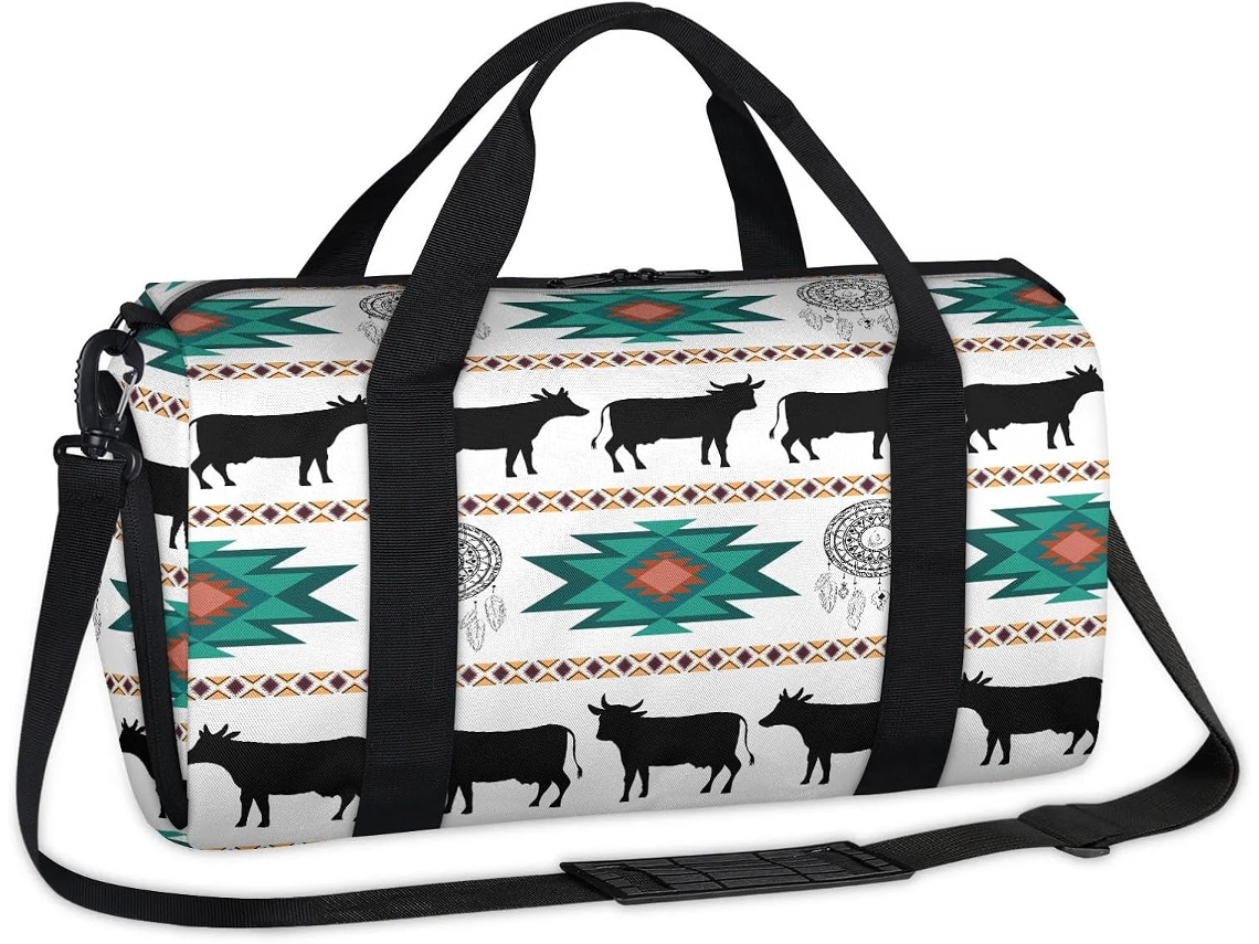 Bolsa Esportiva com Estampa de Cavalo Asteca Tecido Poliéste 45 X 21 5 23 Cm Pa Design Du