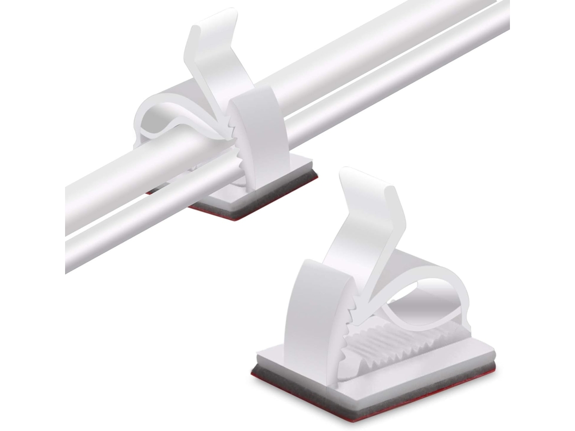 Pacote com 50 Presilhas Organizadoras de Cabos Adesivos Alta Resistência, para Organizar Elétricos em Casa Ou no Escritório. Aq AQUAFORGE