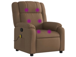 Poltrona de Massagens Reclinável VIDAXL Tecido Castanho