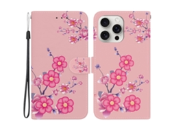 Capa Em Couro Pu Para Apple Iphone 16 Pro Max - Sakura